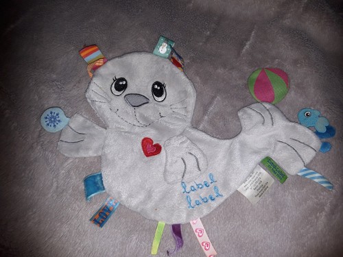 Dpd doudou plat phoque gris - /doudou,