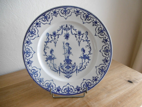 Plat faience vieillard - faience,