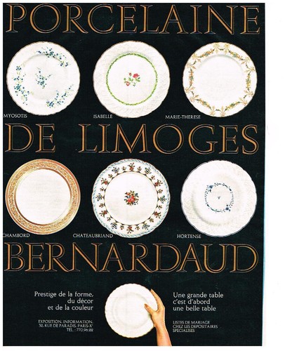 Publicite 1969 bernardaud - ,