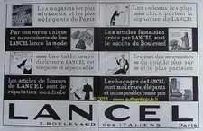 PUBLICITE LANCEL BAGAGES SACS