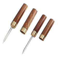 2 pièces Pic à Glace Manche en Acier Inoxydable en Bois avec Housse Rouge Boi...