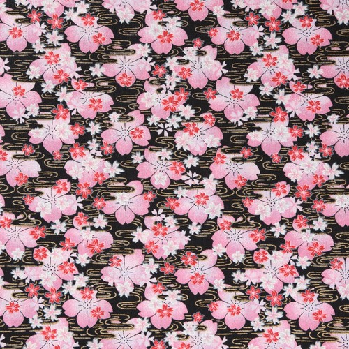 Tissu japonais coton - fleur, de