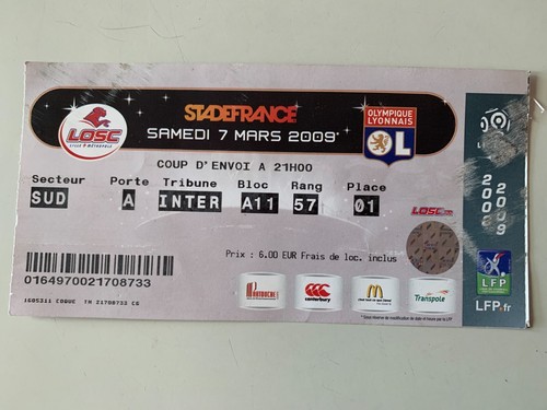 Ticket match losc lille - ticket,