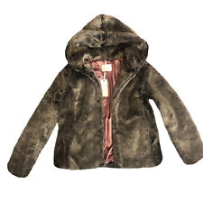 GAS Veste En Fourrure Synthétique Avec Capuche Gris Métallique Femme