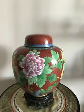 CLOISONNE POTICHE POT COUVERT