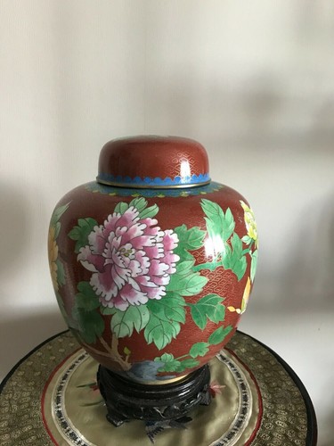 Cloisonne potiche pot - cloisonne, couvert
