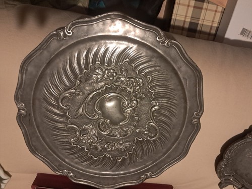 Grand plat etain ancien