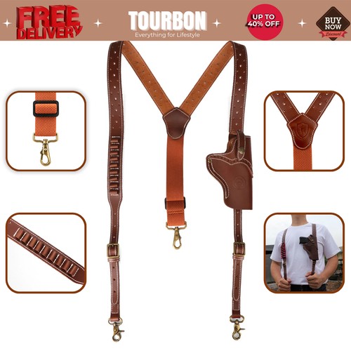 Tourbon leather men suspender - tourbon,