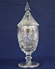 BOHEME - Drageoir Couvert Bonbonnière en Cristal Taillé vers 1900