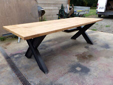 Table industriel pied IPN et chêne sur mesure