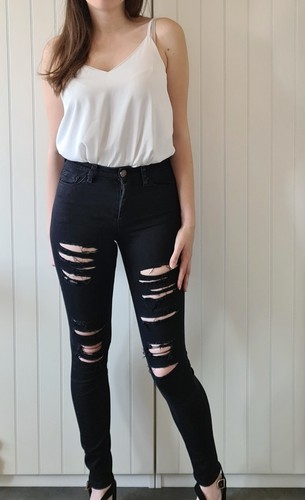 Pantalon jean noir - , délavé
