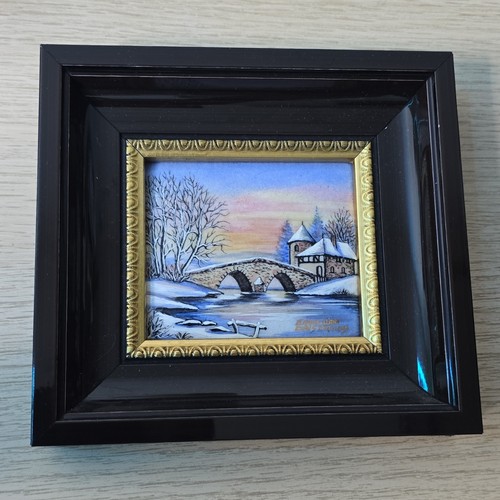 Peinture paysage hiver - peinture,