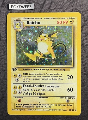 Carte pokémon raichu 102 - carte, 14/102