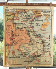 ancienne carte scolaire géographie vidal lablache Colin 36 Indochine Madagascar