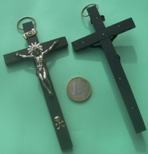 late 19th c : CROSS TO HANG IN EBONY , CHRIST BRONZE WITH MEMENTO MORI