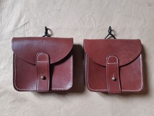 Paire de cartouchières Lebel modèle 1905 cuir brun soldat français 1915-1940