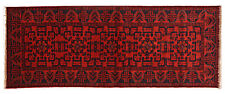 Tapis Afghan Khal Mohammadi 80x300 Fait Main Coureur Marron Géométrique K