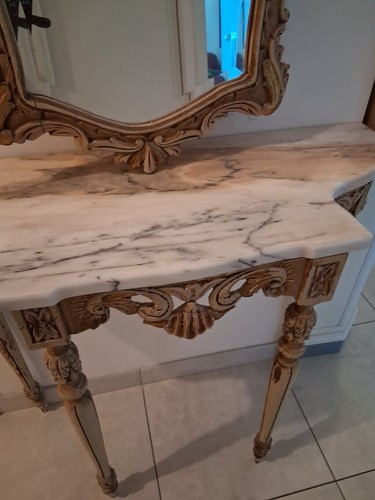 Console miroir style louis - console, et