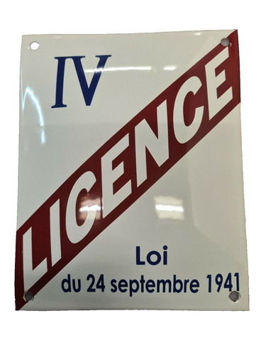 Plaque émaillée licence - plaque,