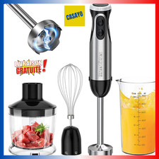 Mixeur Plongeant 1000W 4-En-1: Vitesse Réglable, Accessoires Inclus, Hachoir TOP