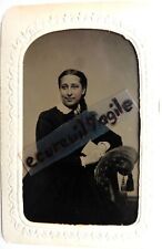 FERROTYPE photo A. E. ALDEN'S à PROVIDENCE Rhode Island US jeune femme Q169