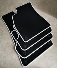 Set 4 Tapis De Sol Sur Mesure Pour AUDI A4 B6 B7 Velours NOIR Bords BLANC NEUF