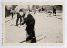 Ski, garçon flou, mouvement