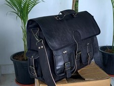 Sac en cuir ordinateur portable messager mallette homme véritable sacoche vin...