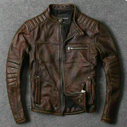 Veste cuir réel - en,
