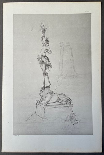 Torchère femme oiseau