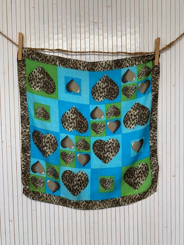 Foulard carré soie - soie, vintage
