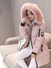 Parka à Capuche avec Col en Fourrure pour Femme, Veste Longue Élégante, Slim.