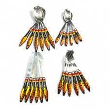 36 Couverts - Khokhloma Art Russe - Ménagère Vintage - USSR