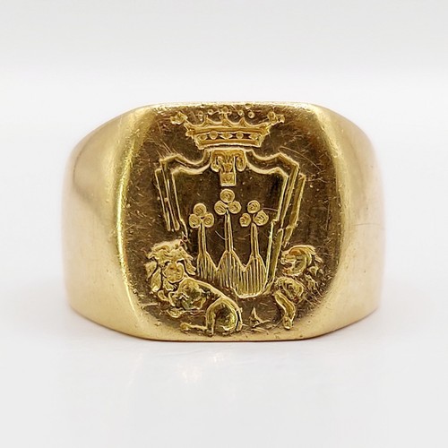 Chevalière antique 18k - chevalière,
