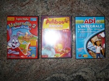 LOT 3 BOITIERS DVD/CD-ROM LOGICIELS EDUCATIFS POUR ENFANT ADI LAPIN MALIN ADIBOU