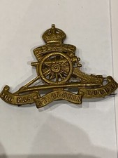 BRITISH ROYAL ARTILLERY - Cap badge - GB - WW2 d day