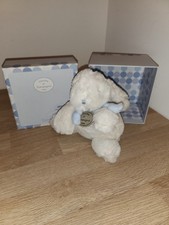 Doudou et compagnie lapin blanc Bleu tout doux Bonbon 17 cm - Comme Neuf