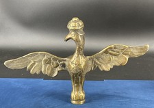 Aigle laiton massif ancien ornement hampe drapeau étendard militaria 1900