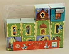 Jeu éducatif éveil construction à partir de 3 ans : 10 Cubes Château Fort DJECO