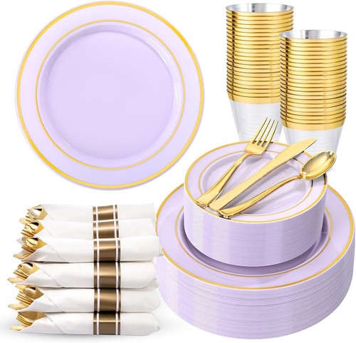 350pcs purple plates - 350pcs,