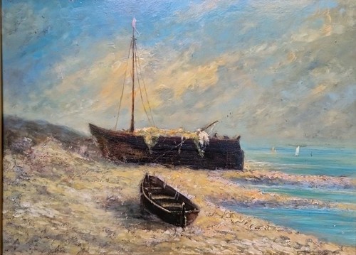Ancien tableau huile panneau - tableau,