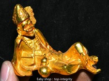 2.7'' bronze doré temple