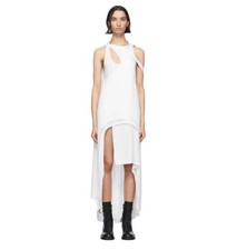 BNWT ! Robe d'avant-garde Ann Demeulemeester blanche rivale multi...