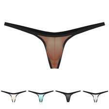 Mini slip homme taille basse string sous vêtement avec pochette bombée tissu e