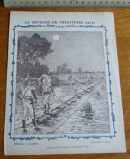 Ancien Protège-cahier Couverture "CUIRASSIERS FRANCAIS TRAVERSANT LE LYS"