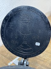 Moule à hosties fer forgé Christ crucifix croix Outils Anciens Arts Populaire ++