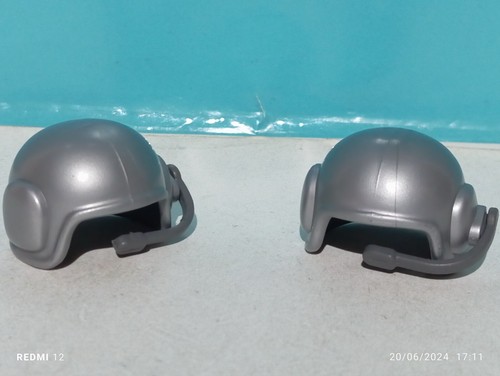 Playmobil casques gris - playmobil, x2