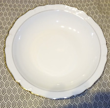 PLAT ROND creux  blanc liseret ARGENTE EN PORCELAINE DE LIMOGES UNION LIMOUSINE 