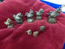 série de 8 anciens poids de marché en bronze,Cambodge