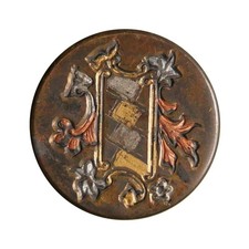 Bouton ancien - Cuivre estampé - 34mm - XVIIIe - 18th Copper Button